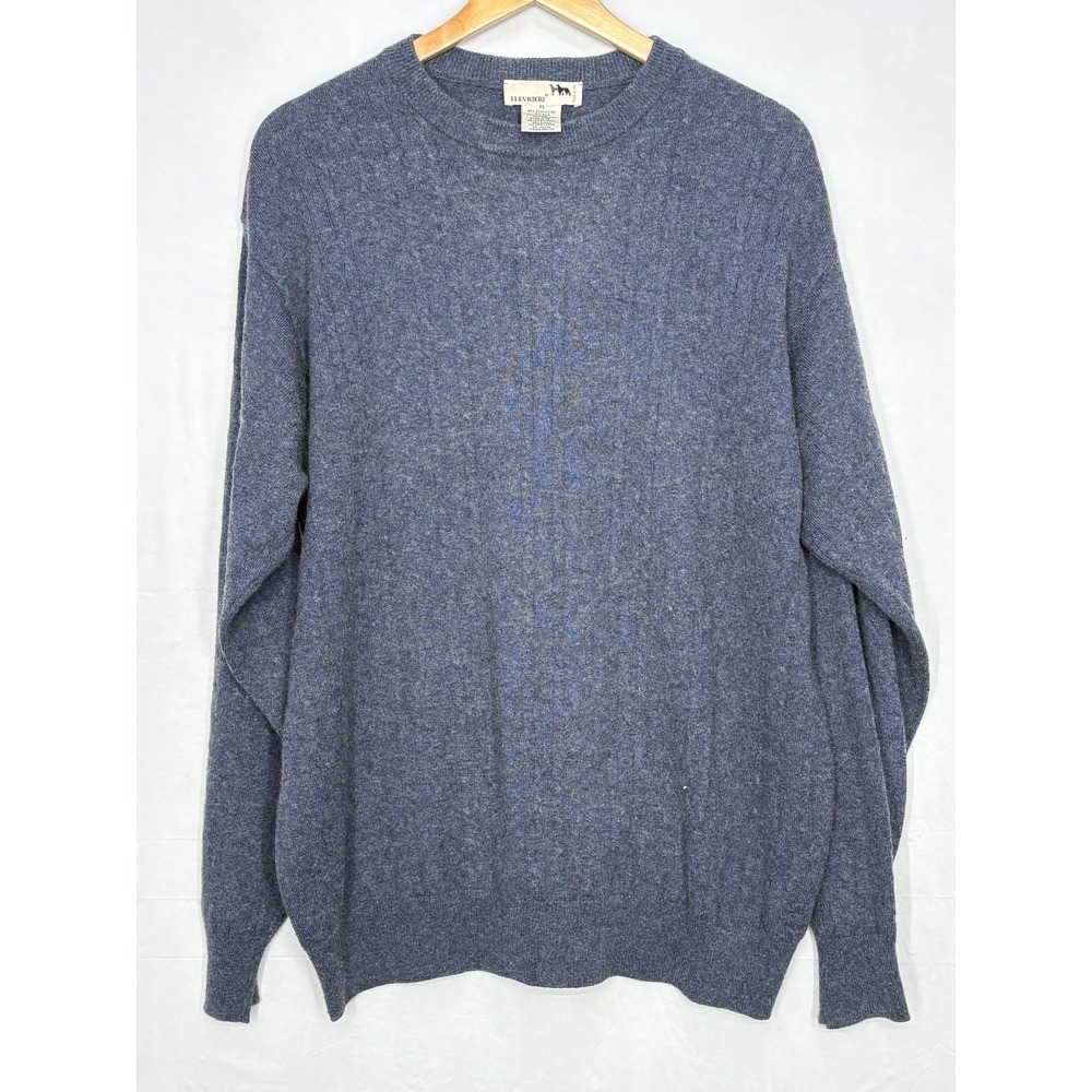 I Levrieri Sweater Mens Blue Cashmere Blend Long Sleeve Pullover Crewneck XL
